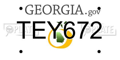 TEY672 Georgia License Plate