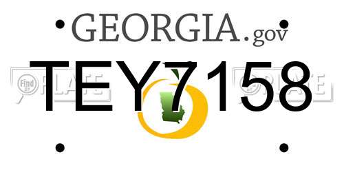 TEY7158 Georgia License Plate