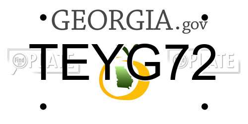 TEYG72 Georgia License Plate