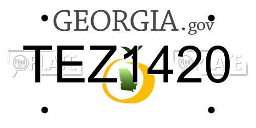 TEZ1420 Georgia License Plate