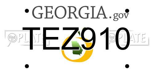 TEZ910 Georgia License Plate