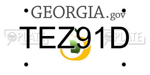 TEZ91D Georgia License Plate
