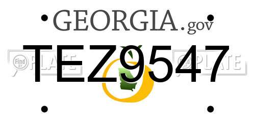 TEZ9547 Georgia License Plate