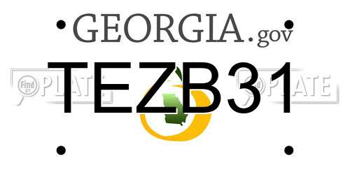 TEZB31 Georgia License Plate