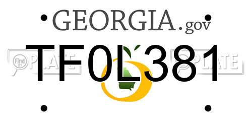 TF0L381 Georgia License Plate