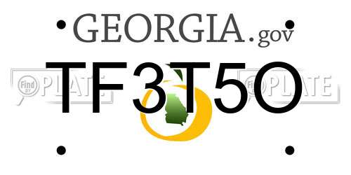 TF3T5O Georgia License Plate
