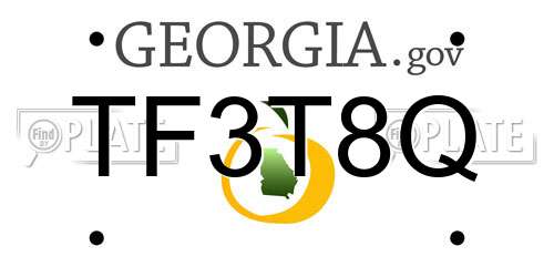 TF3T8Q Georgia License Plate