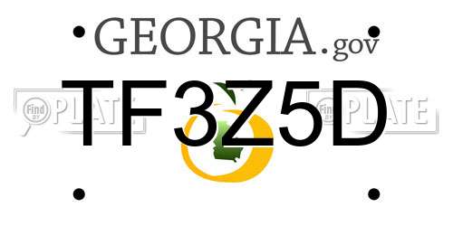 TF3Z5D Georgia License Plate