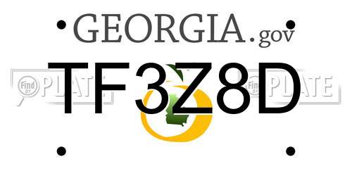 TF3Z8D Georgia License Plate
