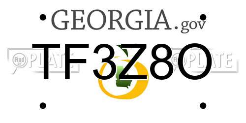 TF3Z8O Georgia License Plate