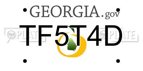 TF5T4D Georgia License Plate