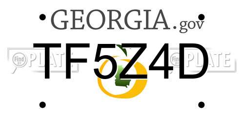TF5Z4D Georgia License Plate