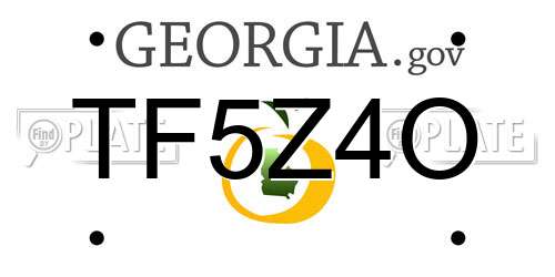 TF5Z4O Georgia License Plate