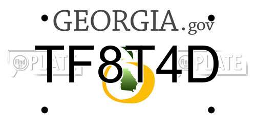 TF8T4D Georgia License Plate