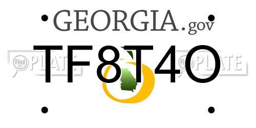 TF8T4O Georgia License Plate