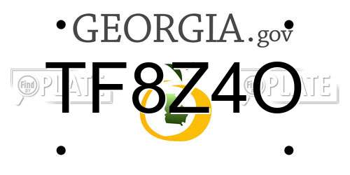 TF8Z4O Georgia License Plate