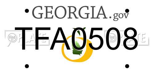 TFA0508 Georgia License Plate