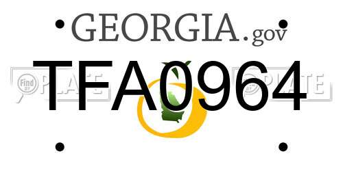 TFA0964 Georgia License Plate