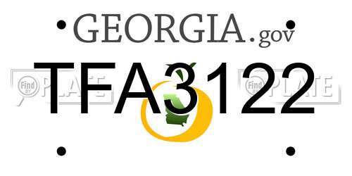 TFA3122 Georgia License Plate