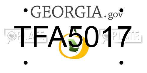 TFA5017 Georgia License Plate