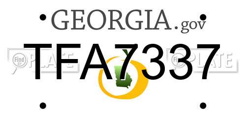 TFA7337 Georgia License Plate