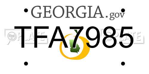TFA7985 Georgia License Plate