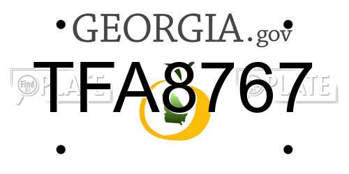TFA8767 Georgia License Plate