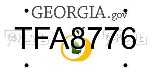 TFA8776 Georgia License Plate