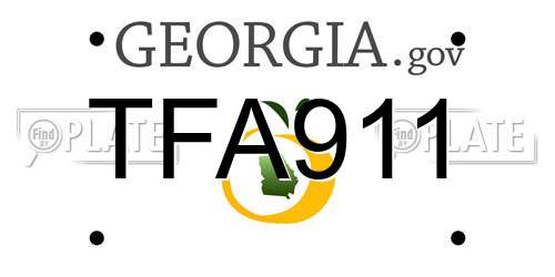 TFA911 Georgia License Plate