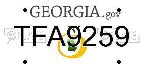 TFA9259 Georgia License Plate
