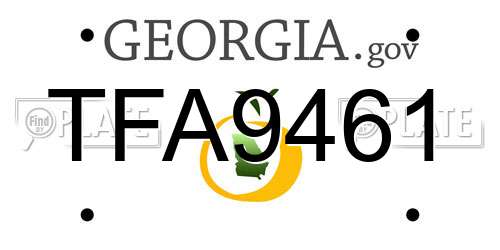 TFA9461 Georgia License Plate