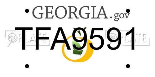 TFA9591 Georgia License Plate