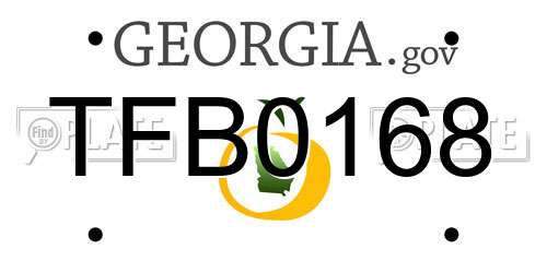 TFB0168 Georgia License Plate