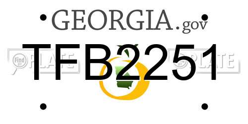 TFB2251 Georgia License Plate