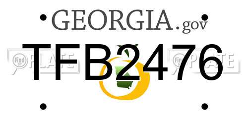 TFB2476 Georgia License Plate
