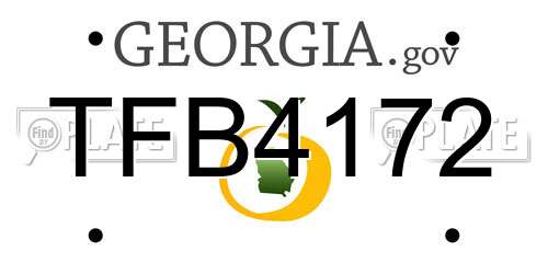 TFB4172 Georgia License Plate
