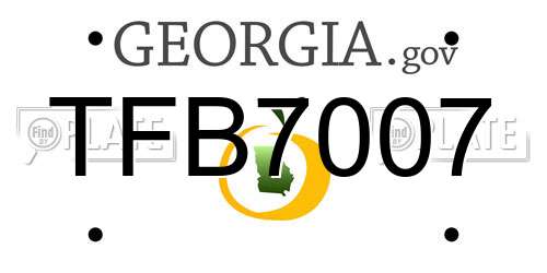 TFB7007 Georgia License Plate
