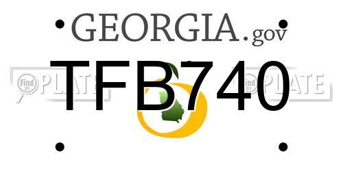 TFB740 Georgia License Plate