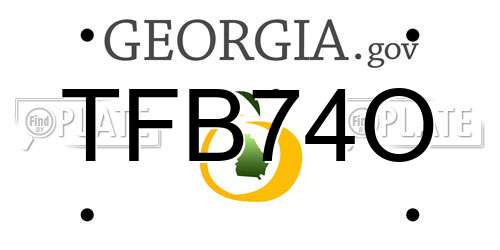 TFB74O Georgia License Plate