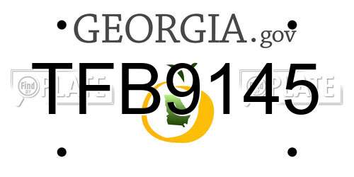 TFB9145 Georgia License Plate