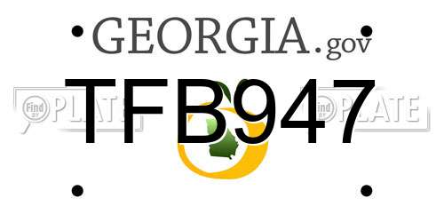 TFB947 Georgia License Plate