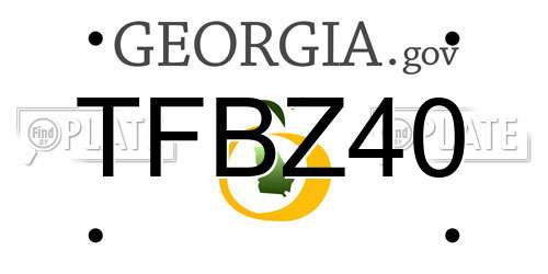 TFBZ40 Georgia License Plate