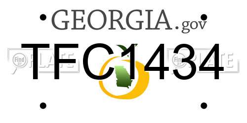 TFC1434 Georgia License Plate
