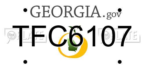 TFC6107 Georgia License Plate