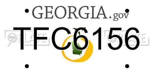 TFC6156 Georgia License Plate