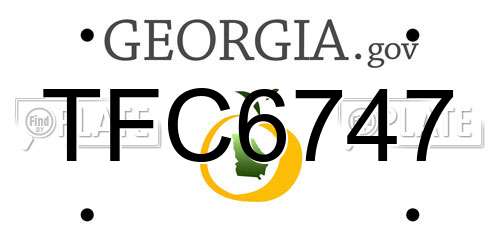 TFC6747 Georgia License Plate