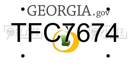 TFC7674 Georgia License Plate