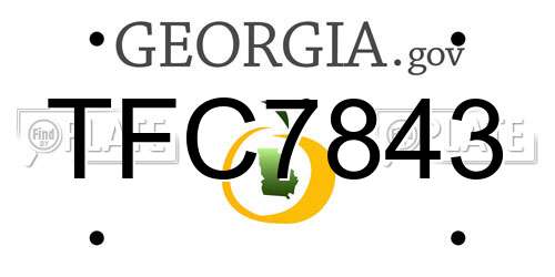 TFC7843 Georgia License Plate