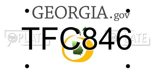 TFC846 Georgia License Plate