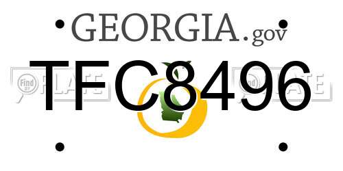 TFC8496 Georgia License Plate